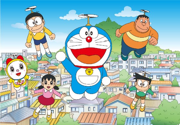 Bay lượn với chong chóng tre của Doraemon